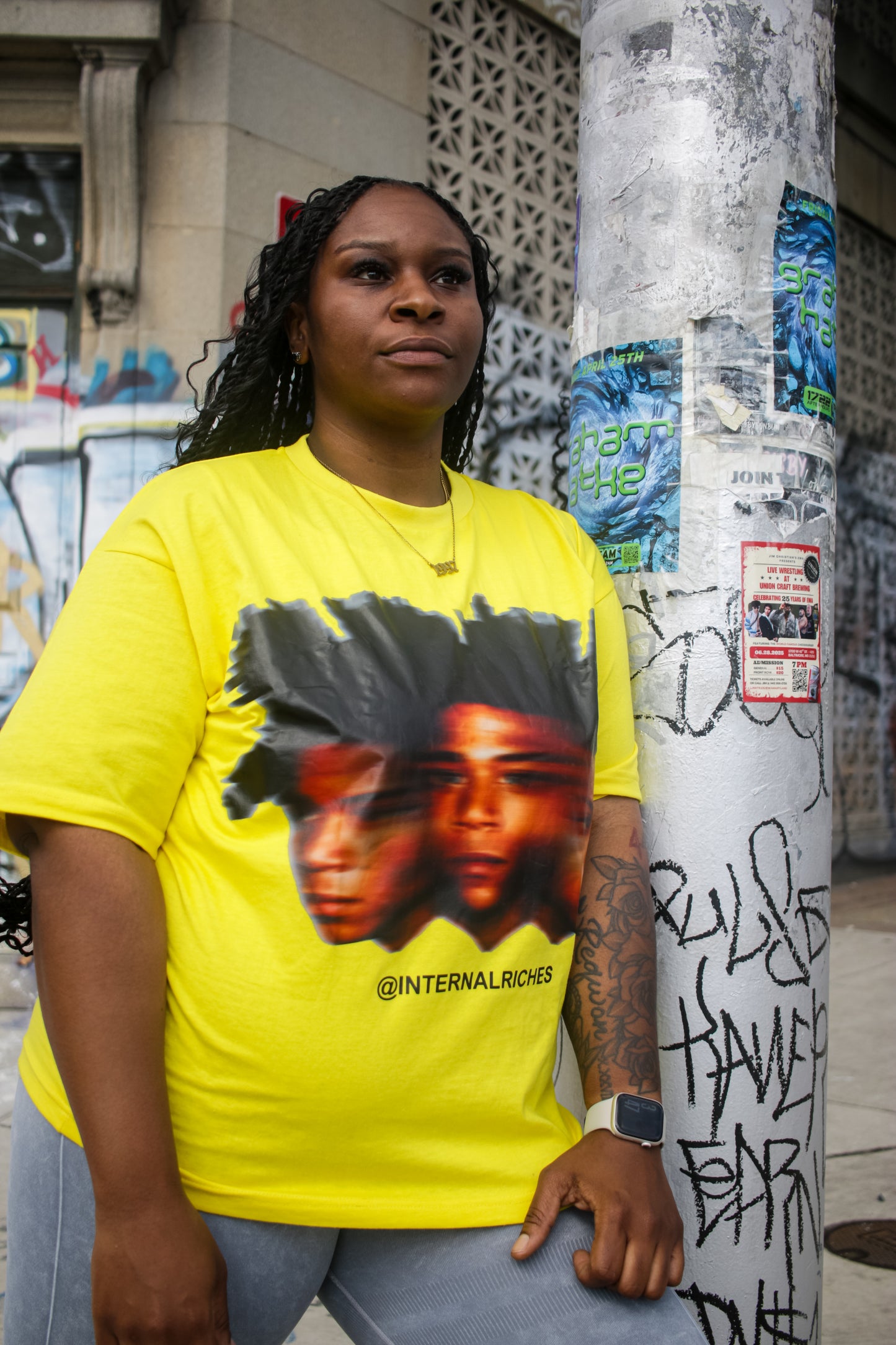 Basquiat Oversized Tee (Yellow)