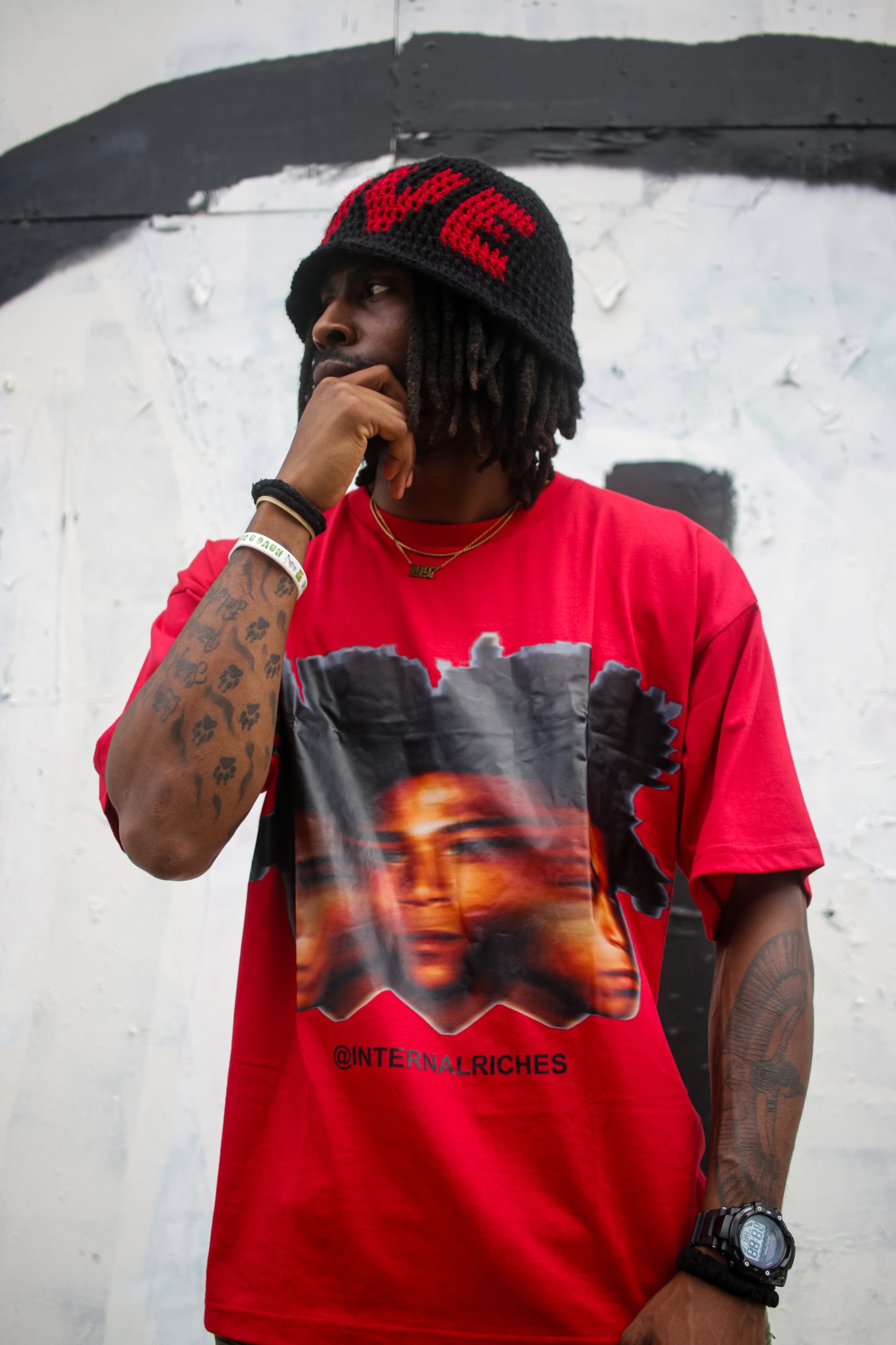 Basquiat Oversized Tee (Red)